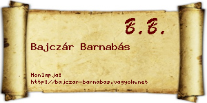 Bajczár Barnabás névjegykártya